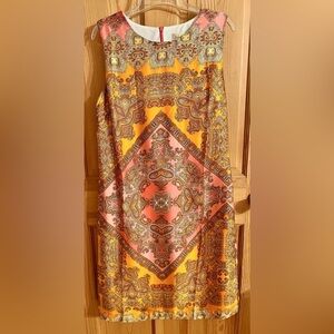 Isabella Bird Elegant Multicolor Paisley Sleeveless Dress Size 10 A-line Sheath